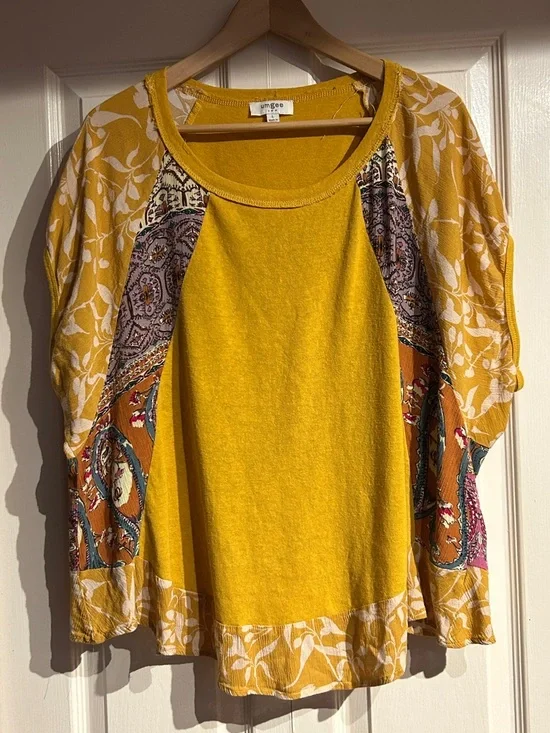 Umgee USA Goldenrod Mixed Print Tunic - Picture 9 of 9